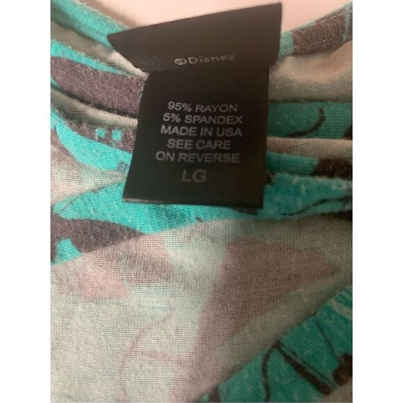 Disney Women's Short Sleeve Criss Cross Back A-Line Dress Green Black Size Large - Picture 7 of 10